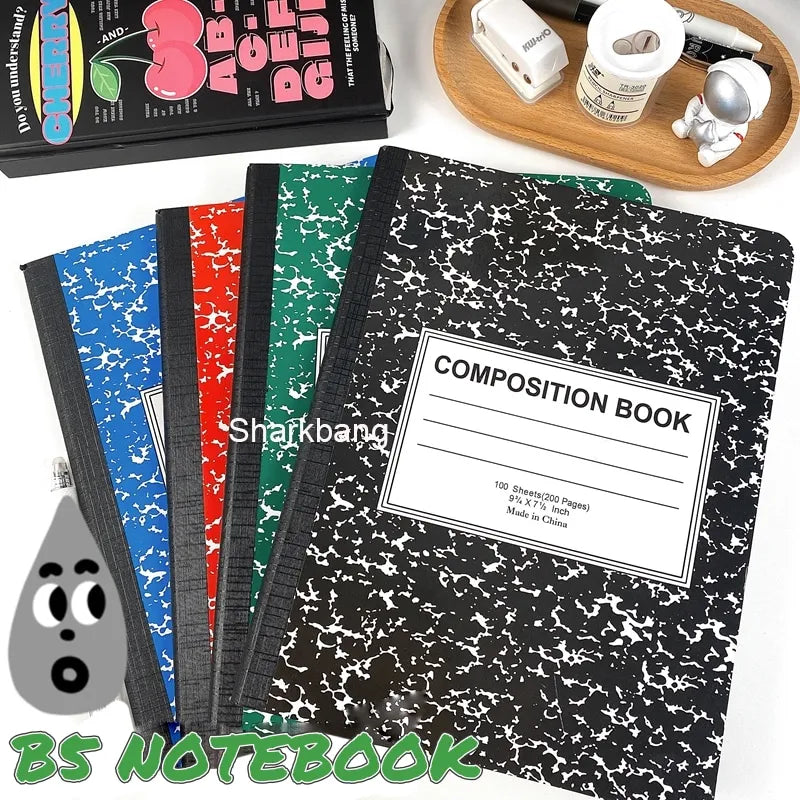 Sharkbang Snowflake B5 Composition Notebook - Stylish 100-Sheet Diary for Students, 4 Elegant Colors